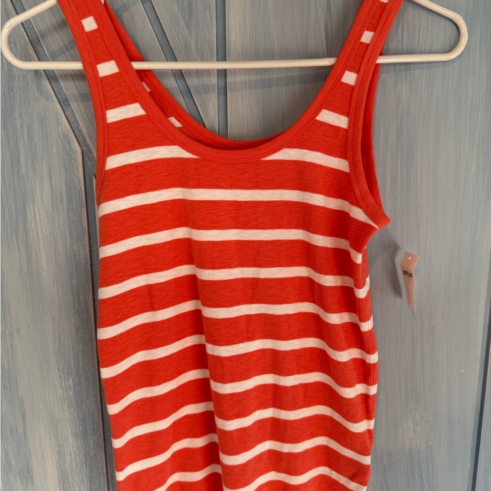 Aerie Orange and White Striped Top